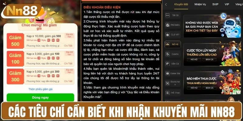 Các tiêu chí cần biết khi nhận khuyến mãi NN88
