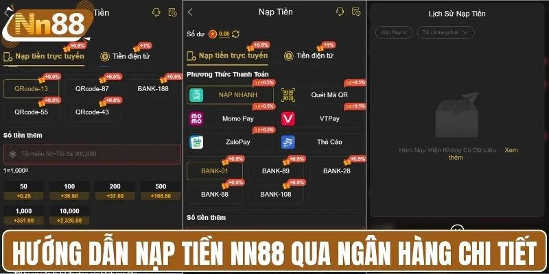 Hướng dẫn nạp tiền NN88 qua ngân hàng
