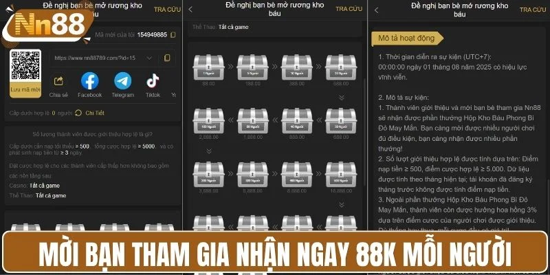 Mời bạn tham gia nhận ngay 88K mỗi người